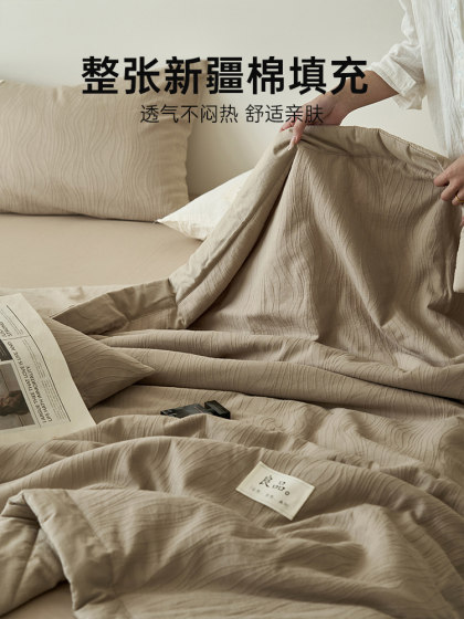 Soybean Air Conditioning Quilt, Thin Summer Cooling Quilt, Pure Cotton, All-Cotton, Student Dormitory Single-Person Spring and Autumn Quilt Core, Machine Washable in Summer