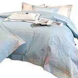 Покрывало, хлопковый комплект, пододеяльник, простыня, в американском стиле, легкий роскошный стиль, 4 предмета, с вышивкой, изысканный стиль