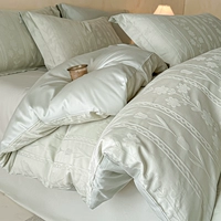 Свежий зеленый [длинноволокнистая хлопчатобумажная ткань из 100% хлопка, изысканное жаккардовое мастерство]