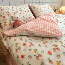 Girls heart small floral cotton four-piece princess style cotton bedding small fresh three-piece bed sheet duvet cover