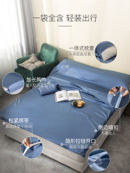 100-Count Long-Staple Cotton Hotel Sleeping Bag, Pure Cotton Bed Sheet for Guesthouses, Double Portable Travel Essential for Business Trips