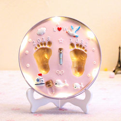 One Hundred Days Handprint Clay Baby Keepsake, Fetal Hair Full Moon Hand and Foot Prints, Full Moon Hand and Foot Prints Photo Frame for Infants