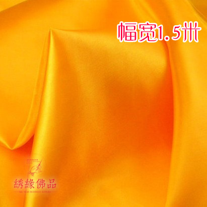 Yellow silk cloth table cloth golden silk cloth Buddha table Kampot Buddha hall decoration Buddha statue supplies decorative cloth gold cloth