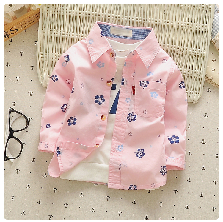 Trai Floral Shirt 2017 Mùa Xuân Trẻ Em Dài Tay Áo Sơ Mi Bé Tops Trẻ Em của Bé Mùa Xuân và Mùa Thu Áo Khoác Trẻ Em Mặc sơ mi đẹp cho bé trai