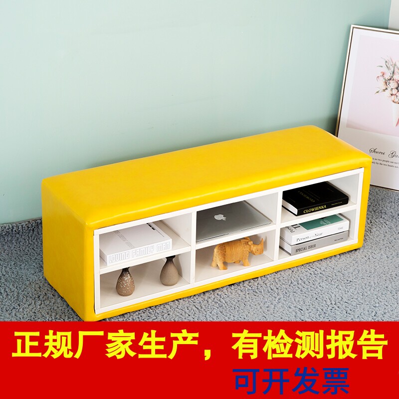 Early education center kindergarten soft bag shoe cabinet children's dance room bench gym staff changing shoe cabinet corridor sofa