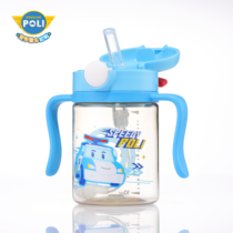 Deformation police car Perry Poli summer children with SIP Cup kindergarten baby gravity ball leak-proof water Cup