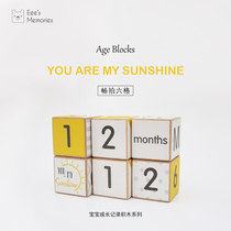 Original baby month posing building blocks ins 100-day photo creative growth record digital building blocks