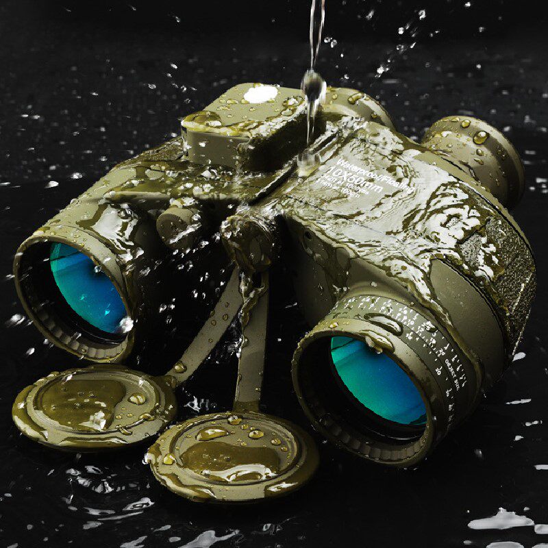 Nautical Compass Telescope High-HD waterproof 10X50 with compass Microlight Night Vision ranging Looking Glass View View