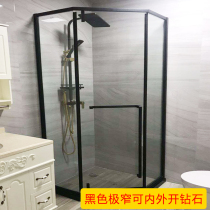 Chengdu custom whole diamond type 304 stainless steel simple bath bath room glass partition bathroom screen