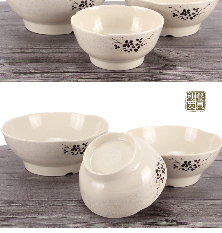 Ajisen Ramen Bát Thương mại Nhựa Bò Mì Soup Súp Cháo Bát Lớn Bát Mala Tang Nhật Bản Melamine Giả sứ Bát Bộ đồ ăn - Đồ ăn tối dĩa ăn