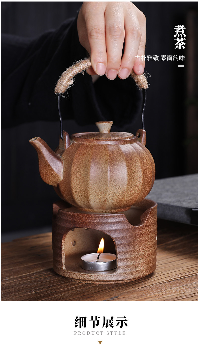 蜡烛煮茶炉子加热壶底座花茶壶防柴烧保温陶瓷茶炉酒店餐厅温茶器详情7