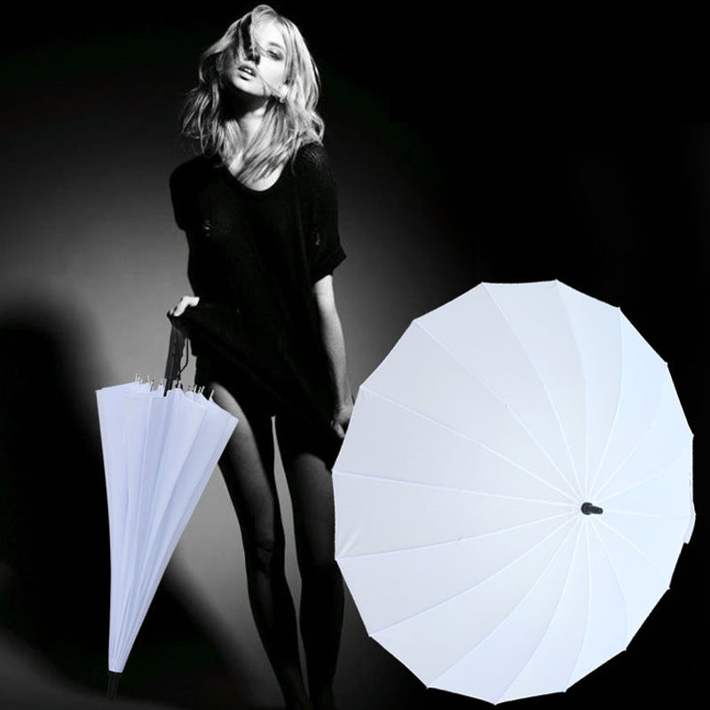 Super wind - proof white umbrella refusing water to touch cloth pure umbrella parasol stage art painting umbrella