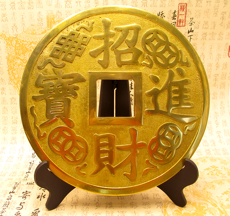 銅 細工 八方来財 招財進宝 そろばん 装飾品 工芸品 置物
