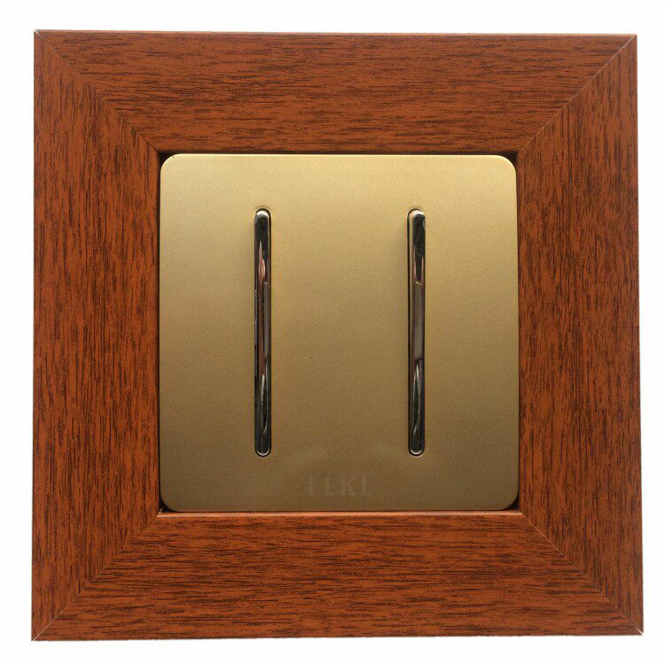 Light Extravaganza Classical Minimalism Modern Style Imitation Wood Grain Effect Switch Stickup to the wall Sticking Gold Walnuts Wood