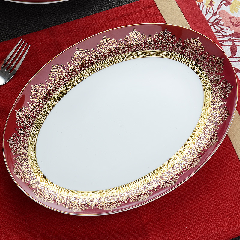Red peony ipads porcelain tableware portfolio dishes dishes of Chinese style household ceramics porcelain gift box sets wedding gifts