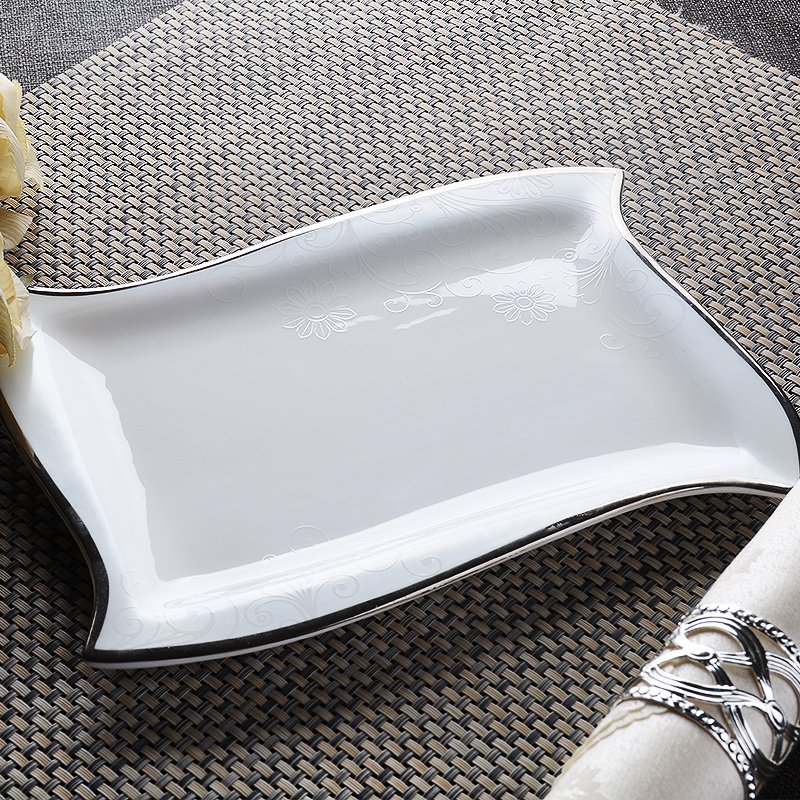 Ipads China tableware ceramic dish dish dish FanPan flat Jin Bianyu dish plate beefsteak dish dishes