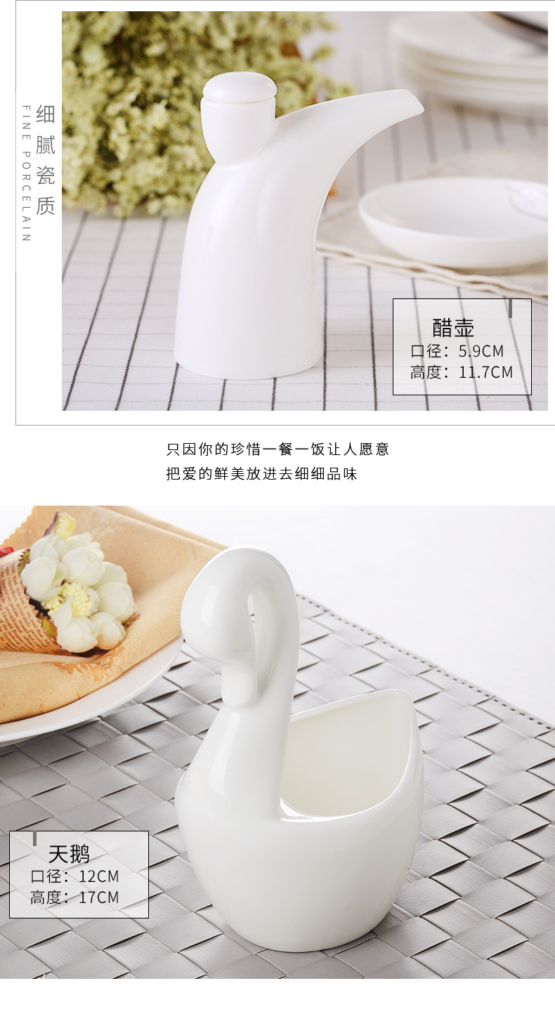 Red peony ipads porcelain tableware suit accessories pure white ipads China furnishing articles white dumpling dish condiment jar of ashtrays spoon