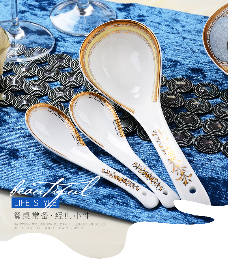 Tangshan red peony ipads China porcelain run of household ceramics tableware spoon handle long ultimately responds spoon, small spoon, big spoon, spoon