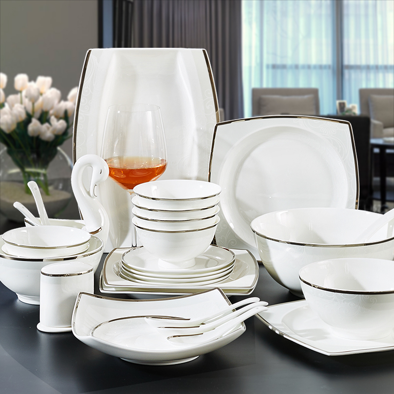 Household ipads porcelain suit west tableware steak fish dish ceramic plate plate plate disc Nordic irregular full set