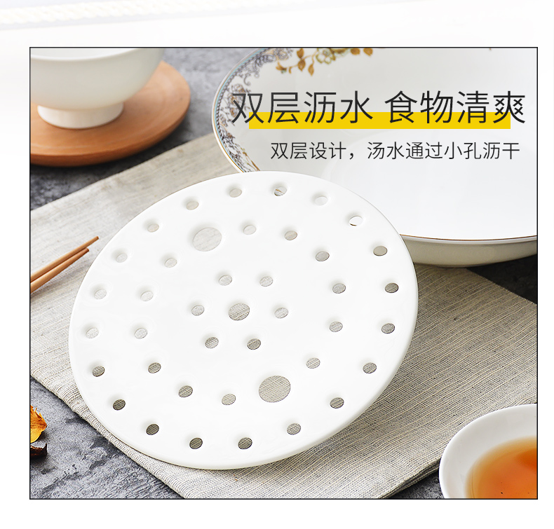 Red peony dumplings dribbling vinegar dish of domestic large round rectangle creative ceramics tableware dumpling dish tray