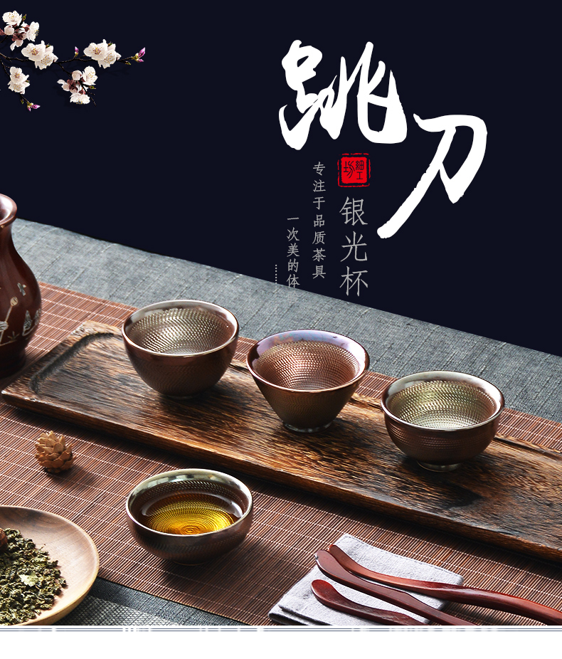 Red peony jump cut silver cup ceramic cups built one master cup small single gift porcelain cups of tea light sample tea cup