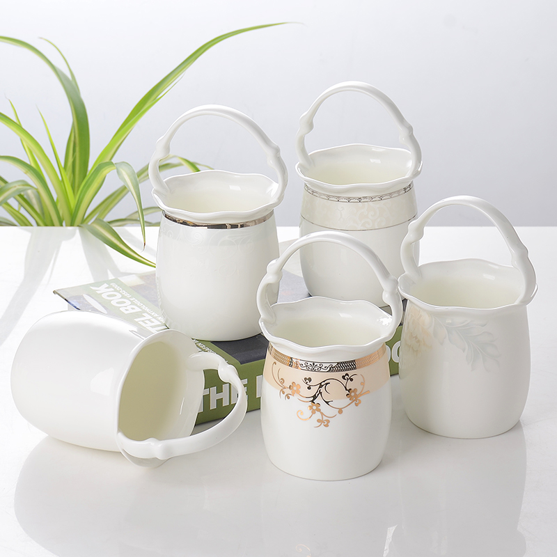 Tangshan red peony ipads porcelain tableware suit accessories swan basket spoons chopsticks cage placed spoon porcelain