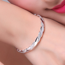 Twist 999 sterling silver bracelet female summer heavy industry bracelet young ins niche design solid senior sense light luxury