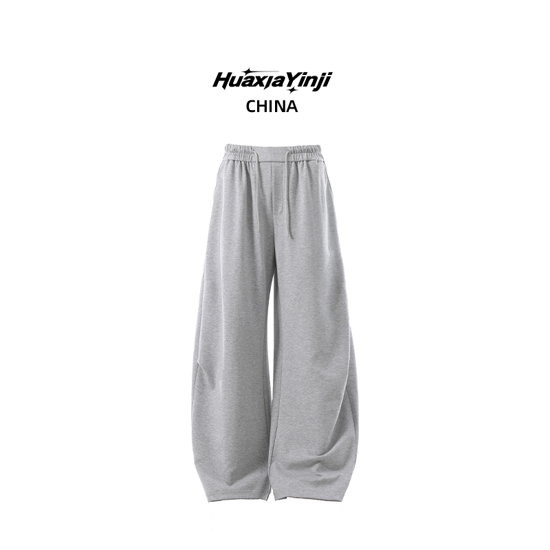 Huaxia Yinqi New Autumn and Winter Men's Sports Pants American Retro Elastic Loose Straight Leg Casual Sweatpants