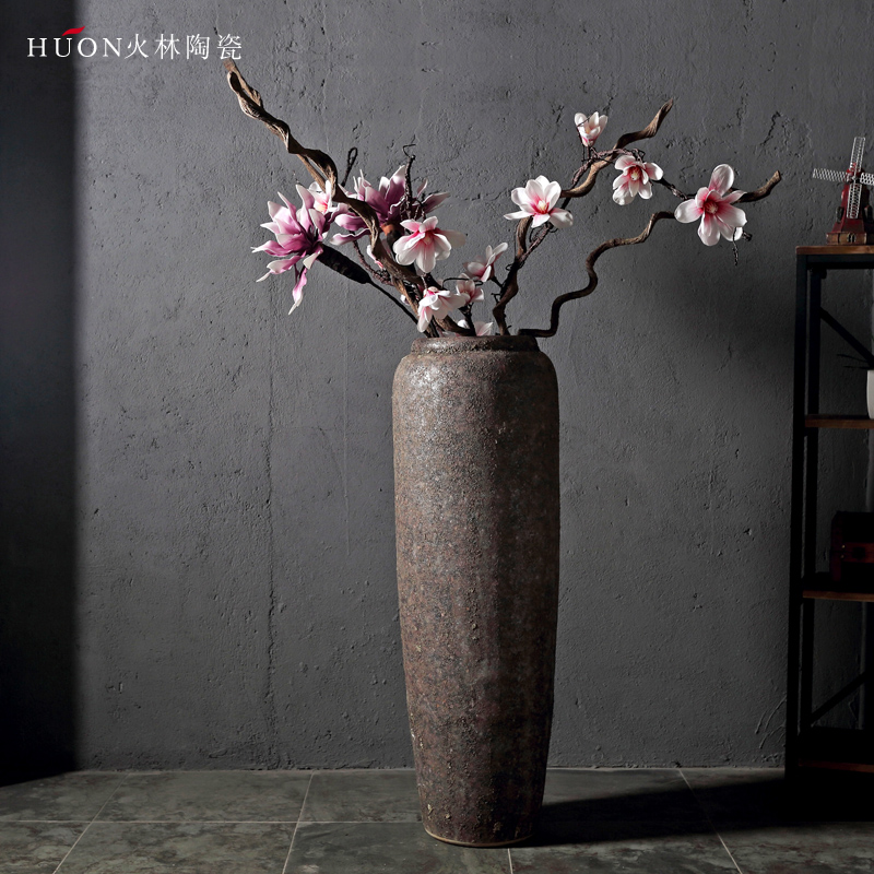 New Chinese style restoring ancient ways of jingdezhen ceramic POTS do old ceramic flower implement sitting room put dried flowers of large vases, coarse pottery furnishing articles
