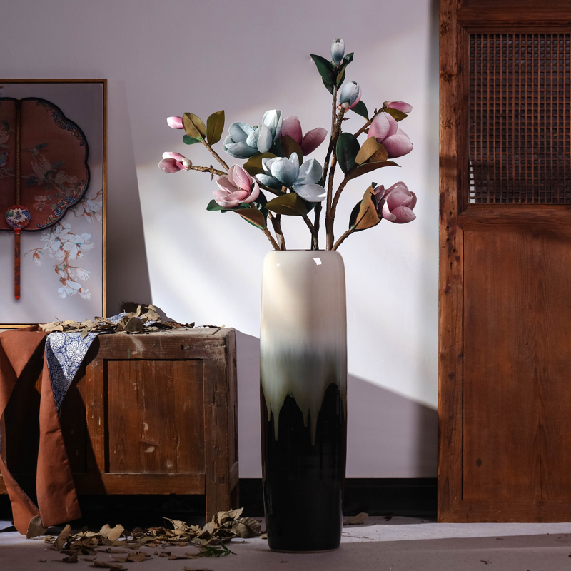 Jingdezhen ceramic vase landing large Chinese I and contracted sitting room European ikebana simulation flower suit furnishing articles