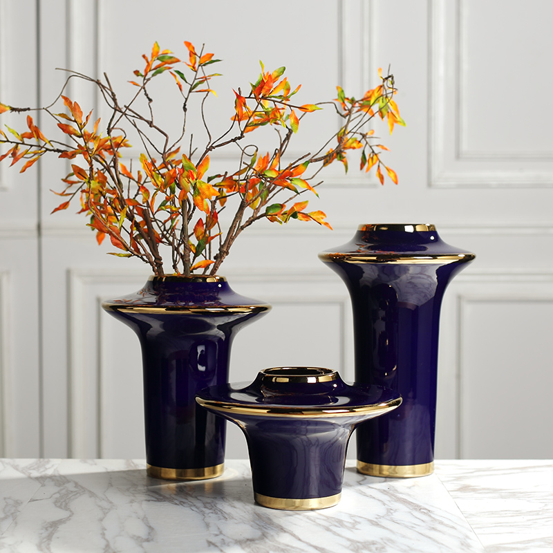 Vase Nordic furnishing articles, creative living room blue light much I and contracted ceramic table dry flower arranging flowers adornment
