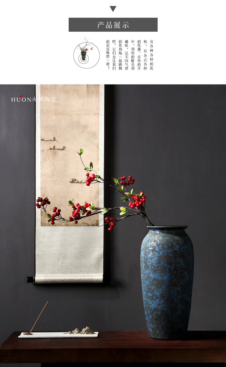 Ceramic vase restoring ancient ways furnishing articles furnishing articles Chinese flower arranging living room decoration to the hotel lobby home desktop checking pottery