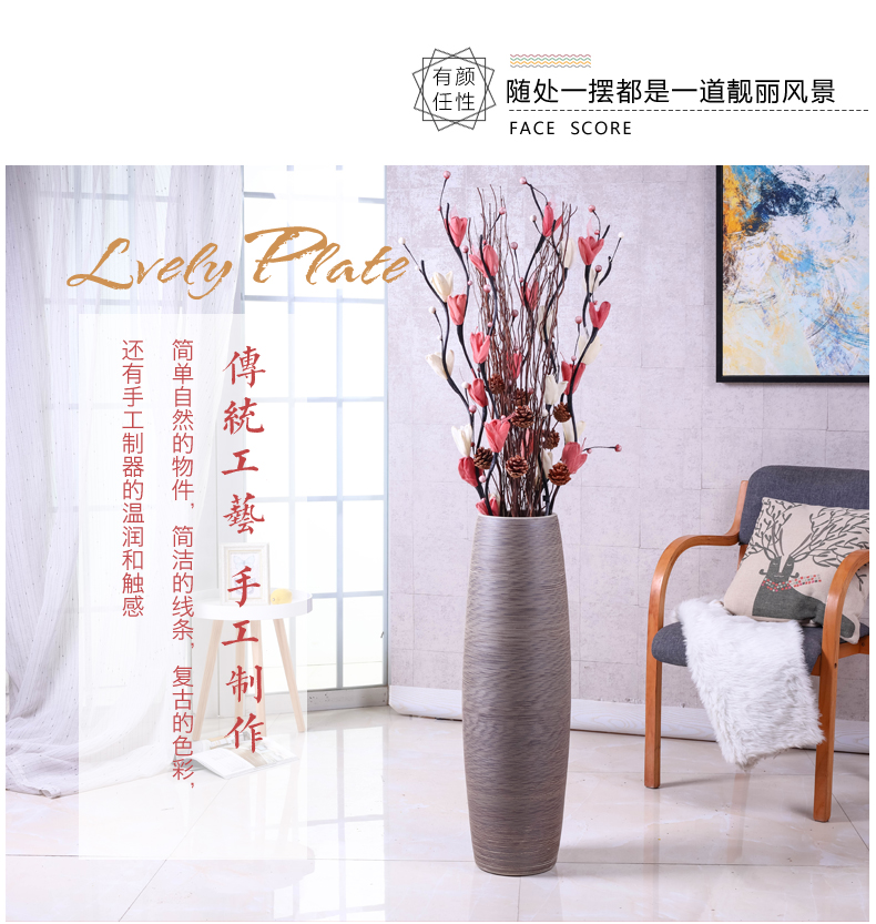 Landing simulation flower vase suit Nordic jingdezhen I and contracted sitting room flower arranging dried flower ceramic large - sized furnishing articles