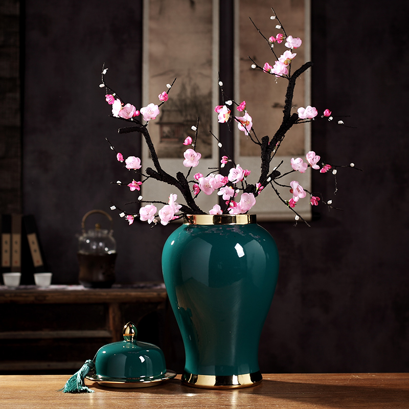 General furnishing articles of jingdezhen ceramic vase large jar of modern Chinese style living room home decoration handicraft template