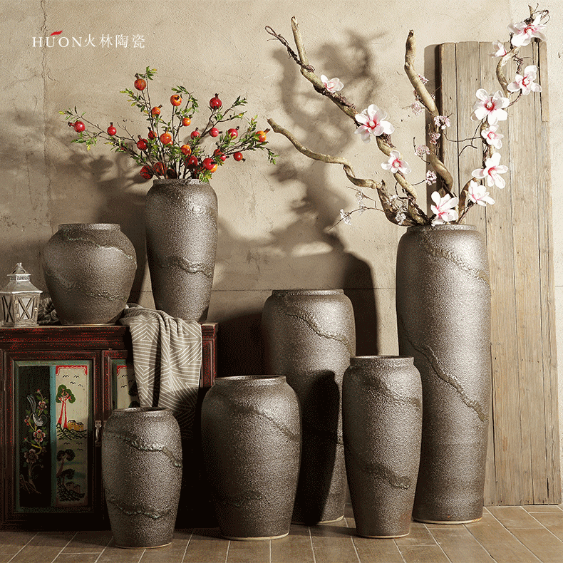 Ceramic vase of large living room TV cabinet decoration to the hotel villa Chinese style restoring ancient ways is dried flower arranging flowers POTS furnishing articles