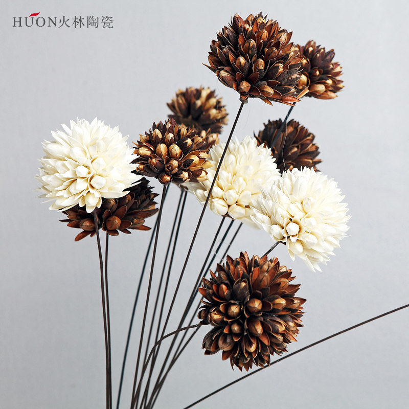 Thousand tongue magnolia large simulation fake flower High simulation flower Floor-standing decorative flower Dry flower simulation flower European table floral art