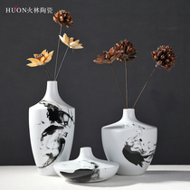 Modern new Chinese style Chinese style hand-painted ink painting ceramic vase home accessories Jingdezhen ceramic vase