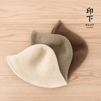 Hat Womens autumn and winter fashion fishermans hat woolen Twing warm wool line basin hat Japanese Korean version of circle wire winter hat