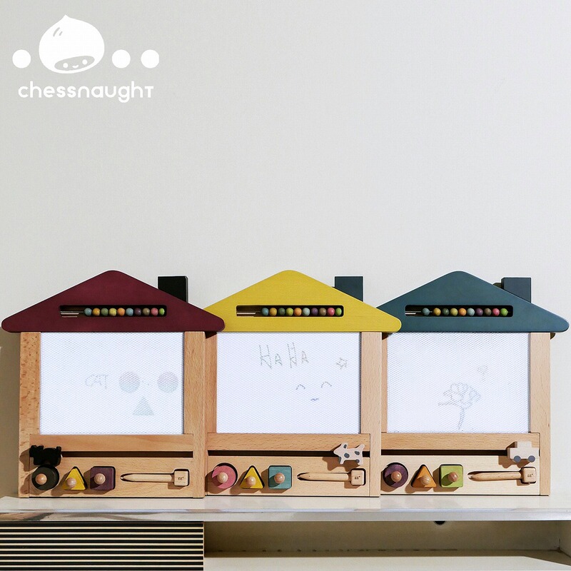 Kikoandgg Colorful Magnetic Small House Drawing Board Oekaki House Wooden Toy Kikoandgg Colorful Magnetic Small House Drawing Board Oekaki House Wooden Toy
