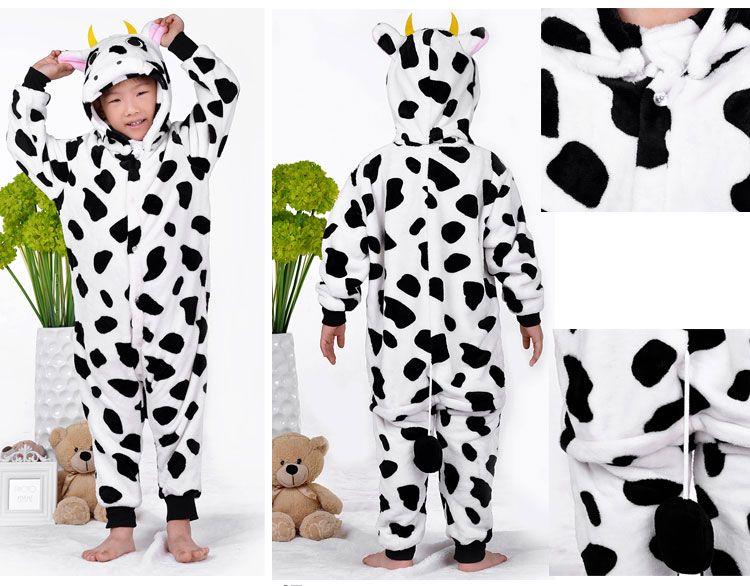 Bear Big Bear II Dinosaur Flannel Chàng trai và cô gái Hoạt hình Động vật Bộ đồ ngủ Xiêm Trẻ em Thu đông Chàng trai Dịch vụ tại nhà body suit cho be
