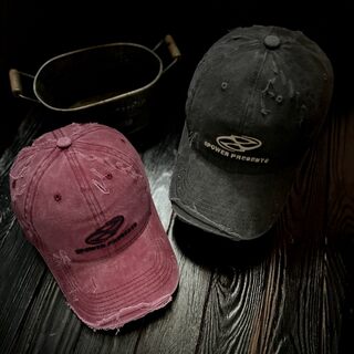 Destructive Style/American Original Personality Baseball Cap for Men, Retro Face-Slimming Duckbill Cap for Women, Niche Gray Trendy Brand