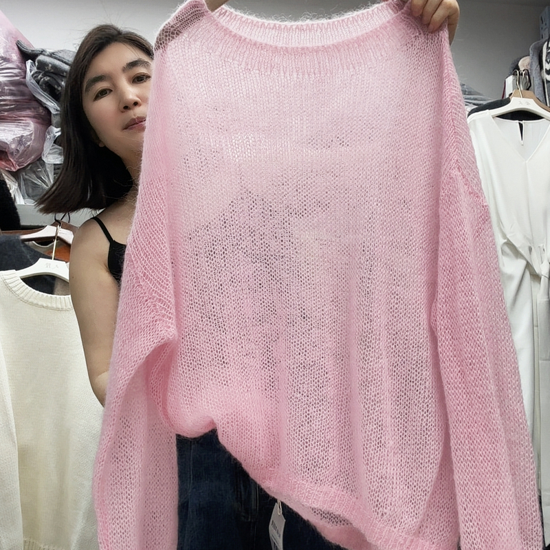 Pink Mohair Sweater Is Light, Comfortable and Soft