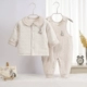 Đồ bộ trẻ em 0-3 6 tháng em bé cotton tinh khiết cộng với yếm cotton phù hợp với trẻ sơ sinh quần áo chần bông mùa thu và mùa đông - Áo liền quần