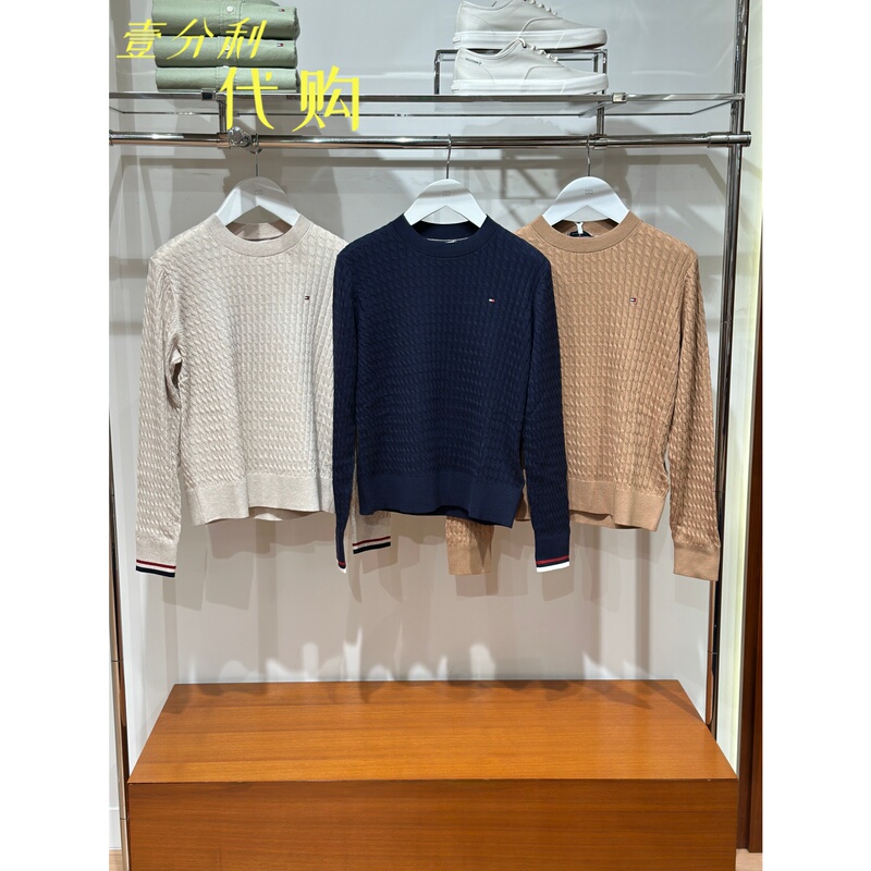 Tommy Hilfiger Women's Round Neck Knit Sweater Ww44993 Tag Price 1390 Tommy Hilfiger Women's Round Neck Knit Sweater Ww44993 Tag Price 1390