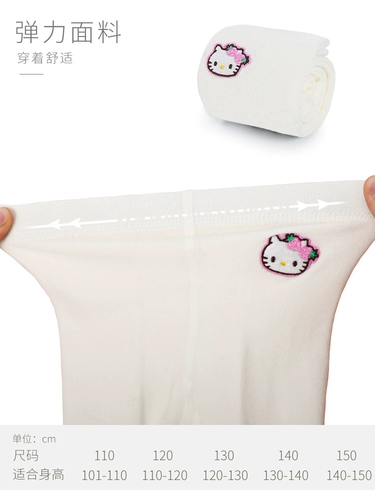 Hello kitty, осенние колготки, детские носки, белые базовые леггинсы