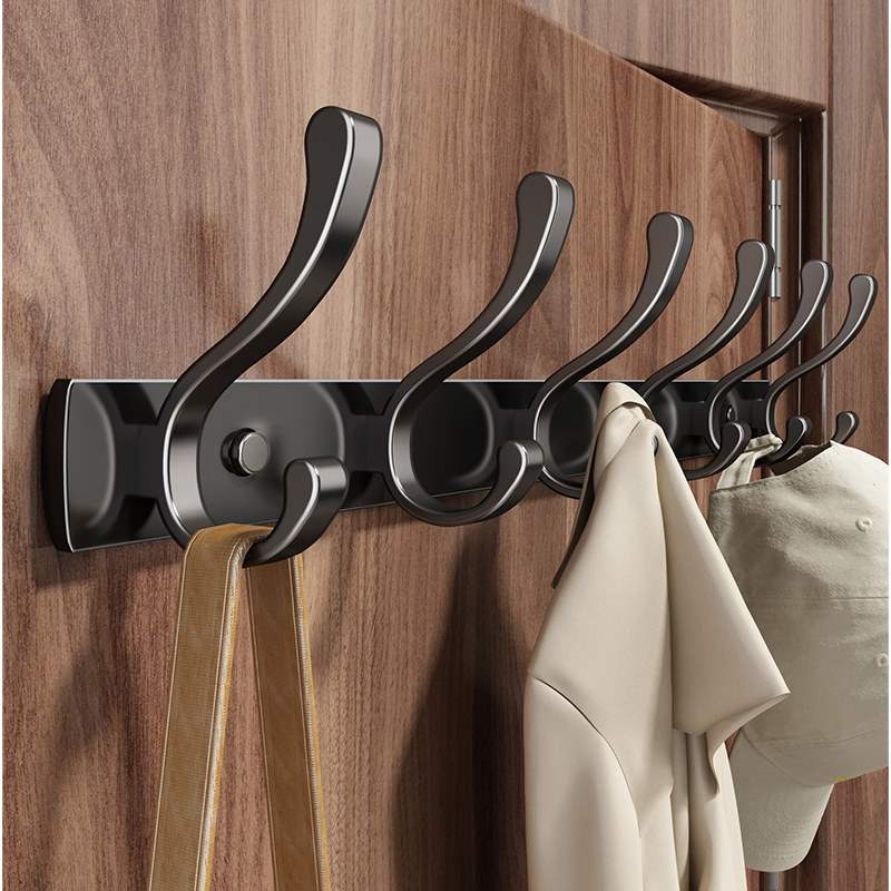 Hanging clothes hanger wall-mounted wall door rear hanging clothes hook free from punching into door Xuanguan adhesive row hook powerful bearing coat cap hook-Taobao