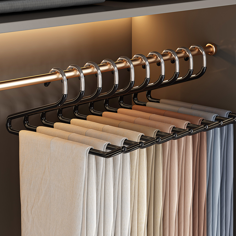 Goose Type Pants Rack Home Without Mark Anti Slip Pants Clip Clothes Hanger Special Wardrobe Built-in Pants rack containing hanging pants theorist-Taobao