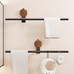 Youqin Bathroom Towel Rack Single Rod Suction Cup Type High-End Minimalist Towel Bar Storage Rack Bath Towel Organizer