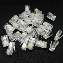 1000 network crystal head 8P8C super five RJ45 computer crystal head RJ45 connector three-pronged gold piece