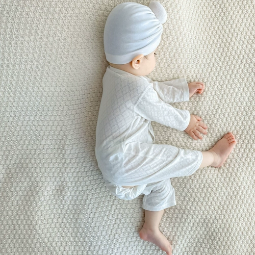 Детский летний тонкий лонгслив для новорожденных, хлопковые штаны, детская пижама